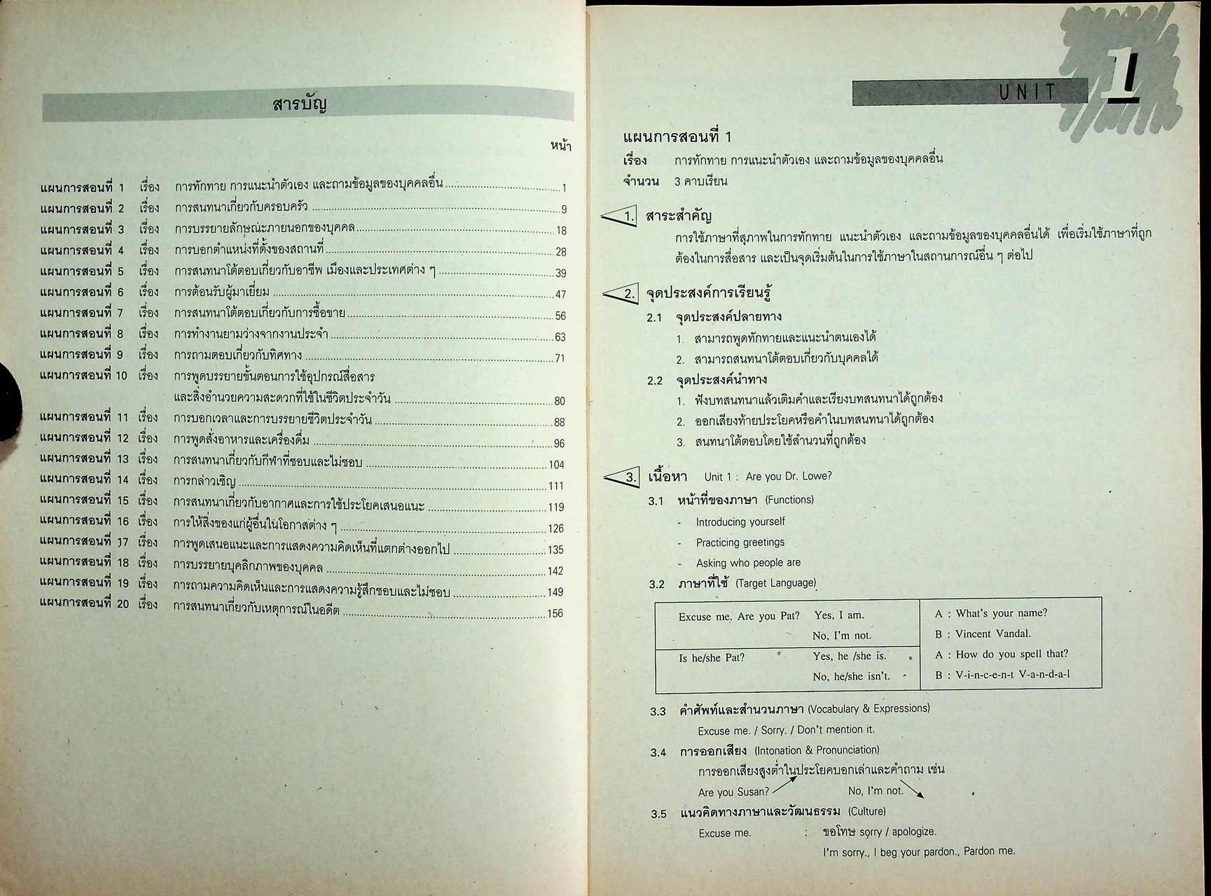แผนการสอนภาษาอังกฤษ รายวิชา อ 024 ภาษาอังกฤษฟัง พูด SPEAK OUT 1 ระดับมัธยมศึกษาตอนปลาย