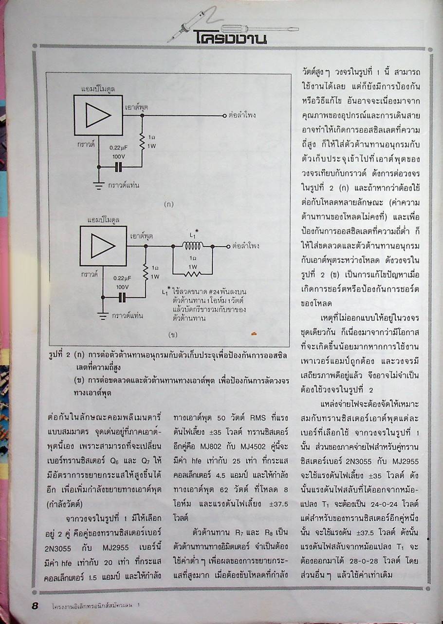 โครงงานอิเล็กทรอนิกส์สมัครเล่น 1