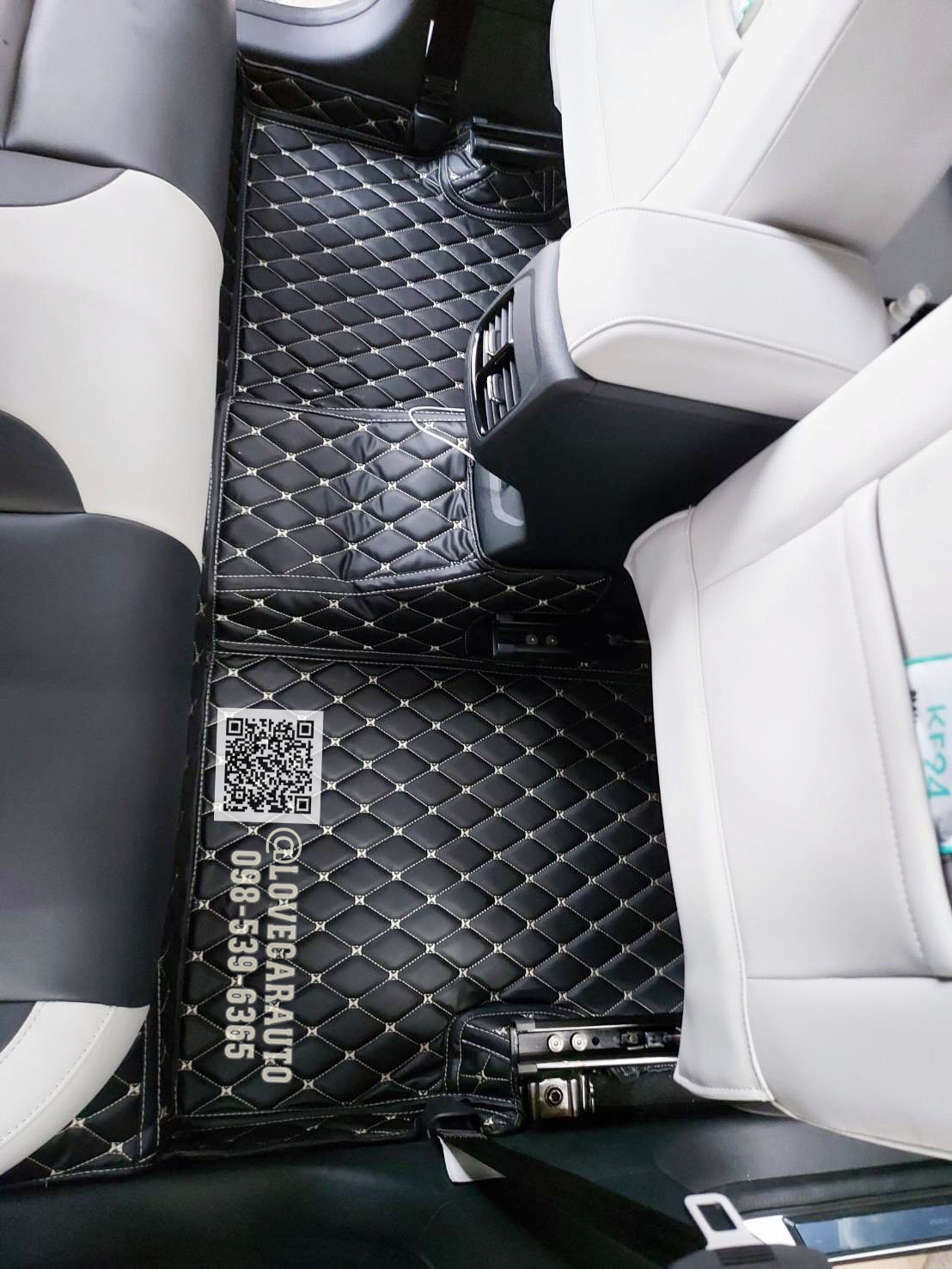 พรมปูพื้นรถยนต์ 6D MG VS HEV 2022 สีดำด้ายทอง เต็มคัน รวมซุ้มล้อ