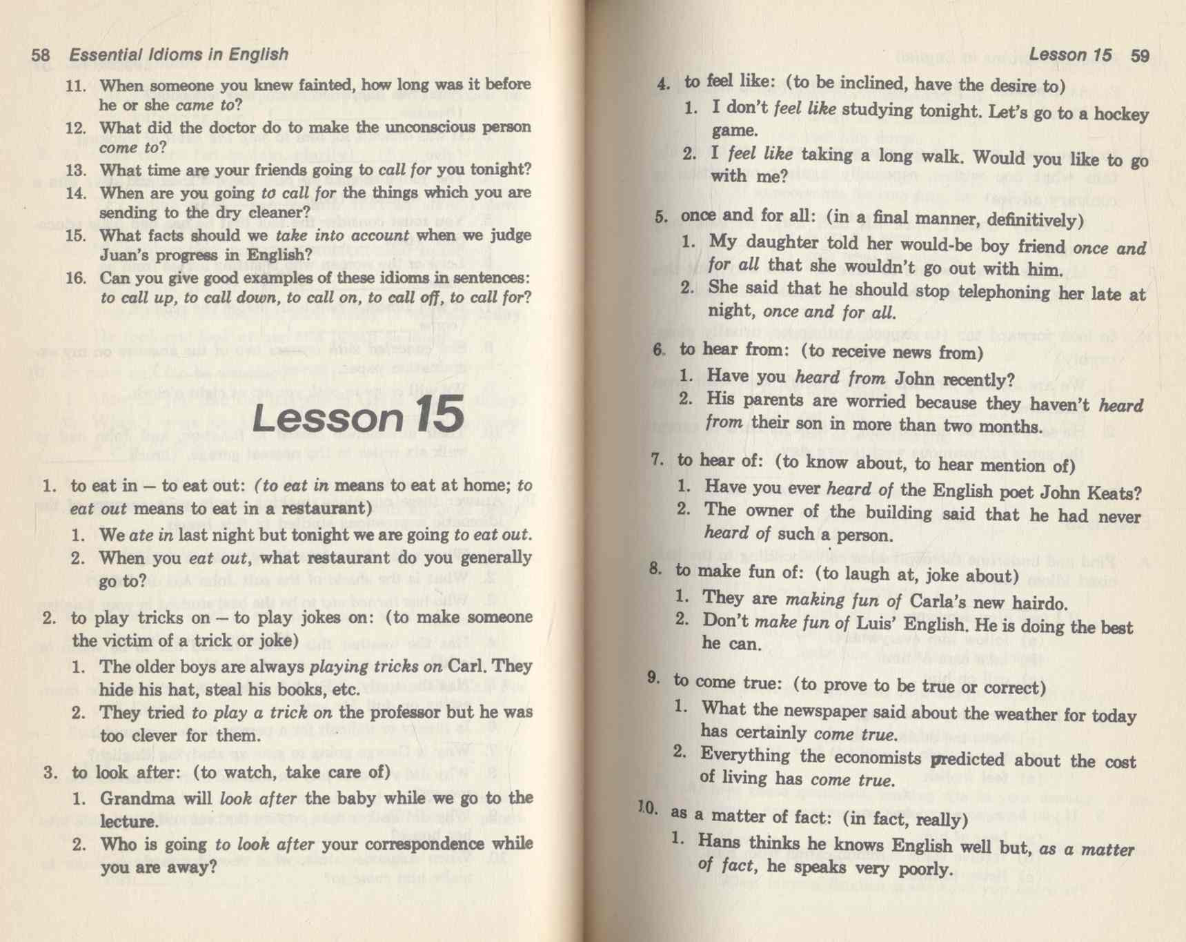 ESSENTIAL IDIOMS IN ENGLISH