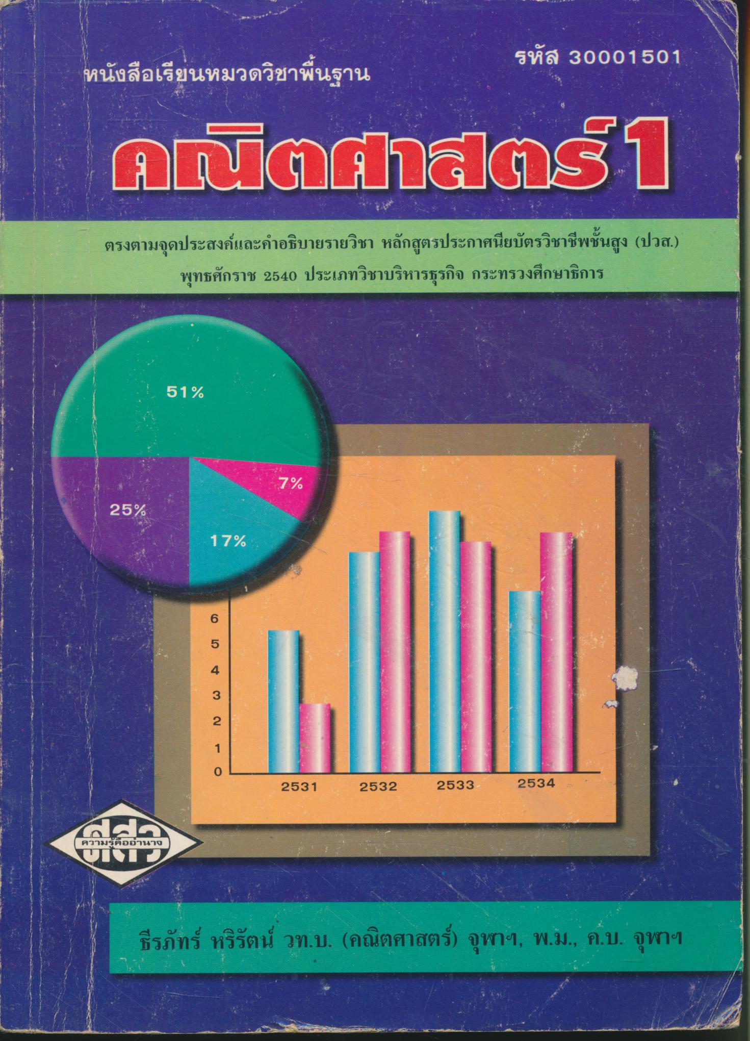 หนังสือเรียนหมวดวิชาพื้นฐาน คณิตศาสตร์ 1