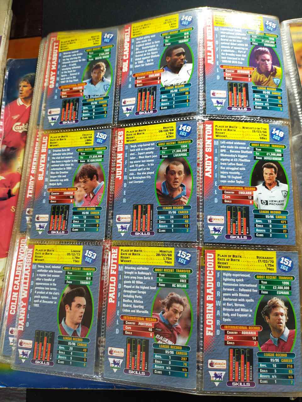 MERLIN'S PREMIER GOLD TRADING CARDS 1996-97 SEASON