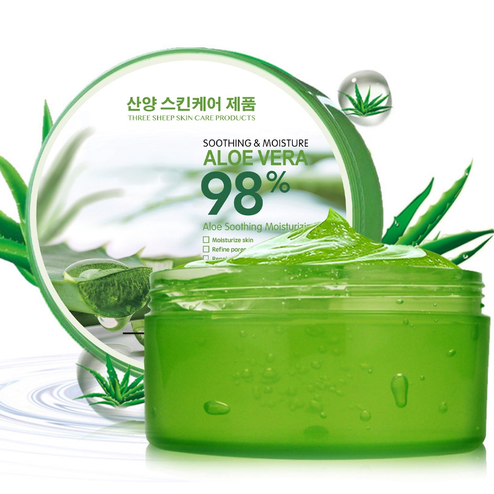 เจลว่านหางจระเข้ 98% ขนาด 300g Aloe Vera ช่วยกระชับรูขุมขน บำรุงผิวพรรณให้ชุ่มชื้น ลดอาการอักเสบของผิว