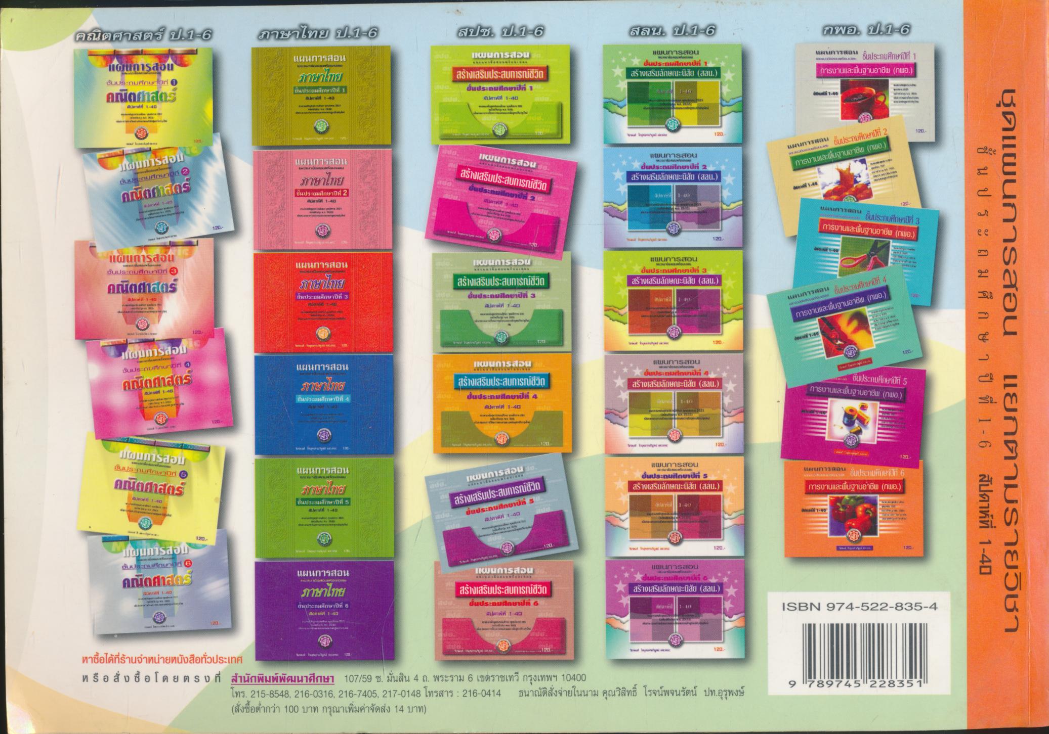 แผนการสอน และแนวข้อสอบพร้อมเฉลย การงานและพื้นฐานอาชีพ (กพอ.) ชั้นประถมศึกษาปีที่ 6 สัปดาห์ที่ 1-40