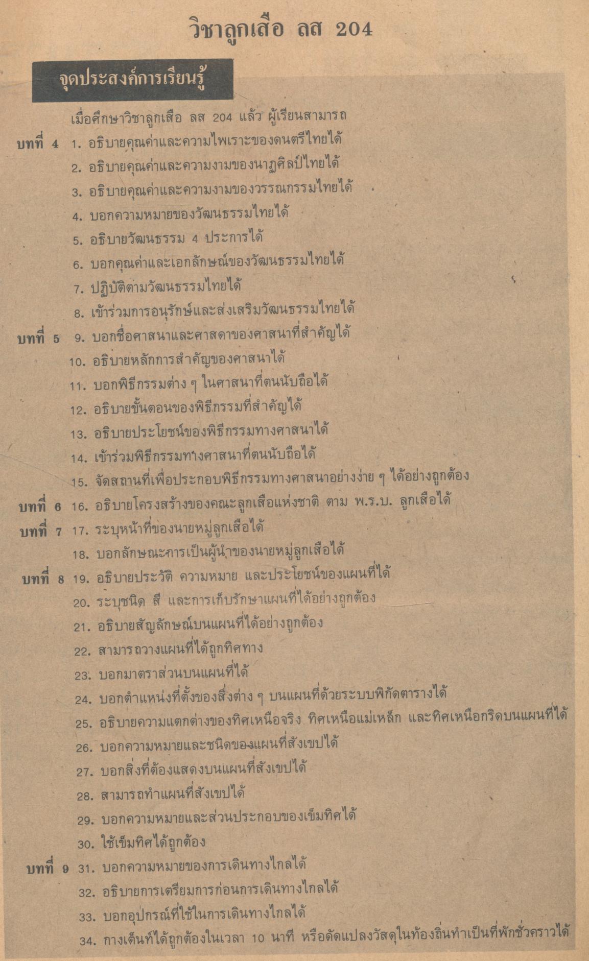 วิชาลูกเสือ-เนตรนารี ชั้นมัธยมศึกษาปีที่ 2