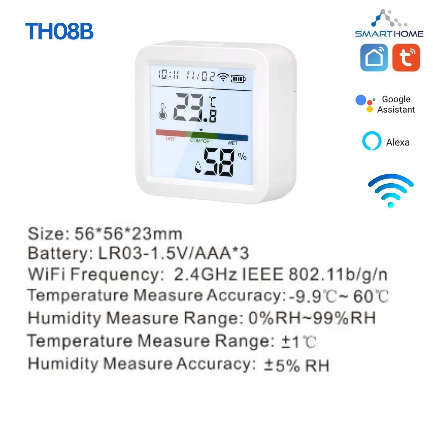 Temperature & Humidity sensor WIFI พร้อมหน้าจอ TH08B