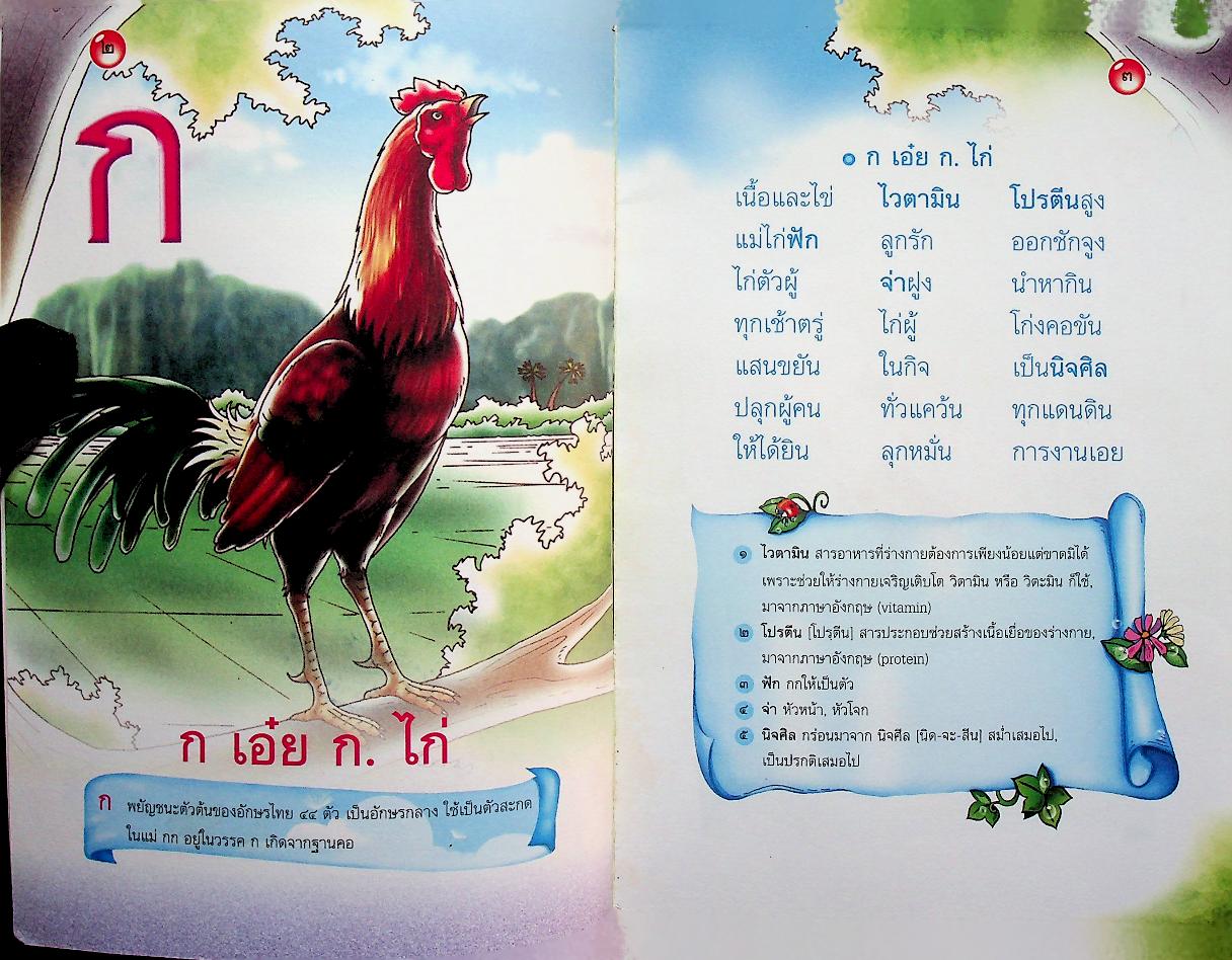 ดอกสร้อย อักษรไทย บทกลอนสอนจำ พยัญชนะไทย ๔๔ ตัว