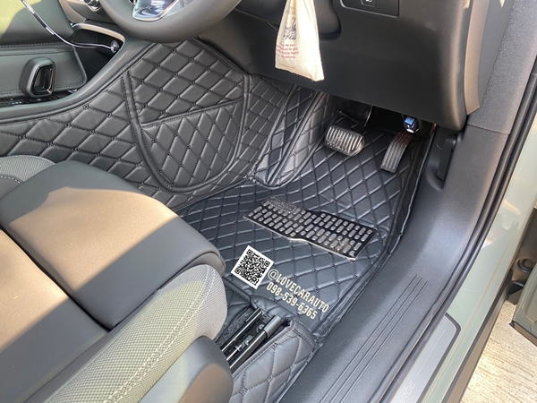 พรมปูพื้นรถยนต์ 6D Volvo XC40 Recharge TWIN สีดำด้ายดำ