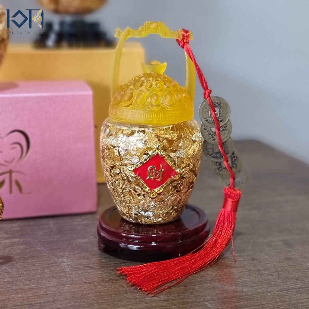 ลูกแก้วแผ่นทองฮวงจุ้ย ก้อนทอง กาน้ำชา แอบเปิ้ลบรรจุแผ่นทองคำเปลว ให้เป็นของขวัญมงคล มีกล่องแพคเกจสวยหรูใส่ให้ทุกแบบ