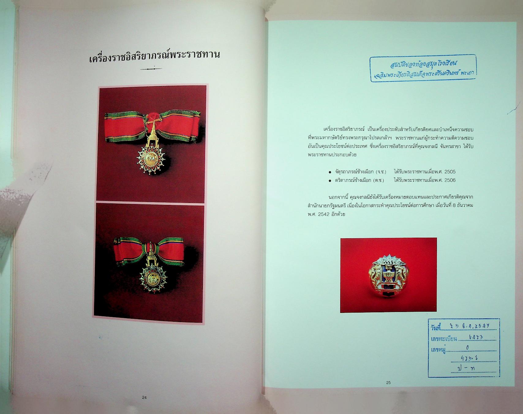 ที่ระลึกงานพระราชทานเพลิงศพ คุณจงกลนี จันทรสาขา