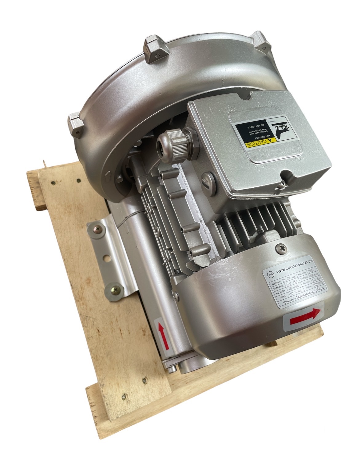 พัดลมโบรเวอร์เป่าอากาศ และ ดูดอากาศ Ring Blower CTA 340 380 V ขนาด 0.5แรงม้าใช้เติมอากาศในบ่อ เพาะเลี้ยงสัตว์น้ำ