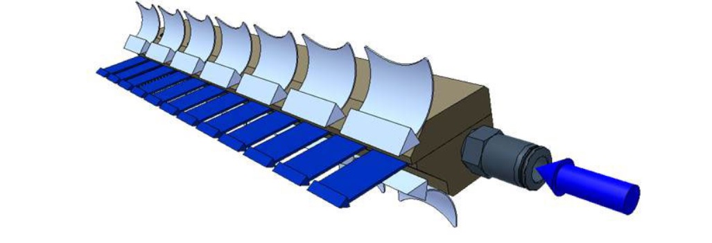 Air knife ม่านลม มีดลม หัวเป่าลมสำหรับงานเป่าแห้งชิ้นส่วนอุตสาหกรรมจากกระบวนการล้างหรือเป่าไล่น้ำจากผิวชิ้นงาน