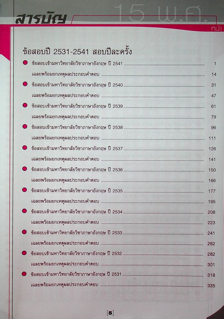 เฉลยข้อสอบ Entrance ภาษาอังกฤษ 15 พ.ศ.