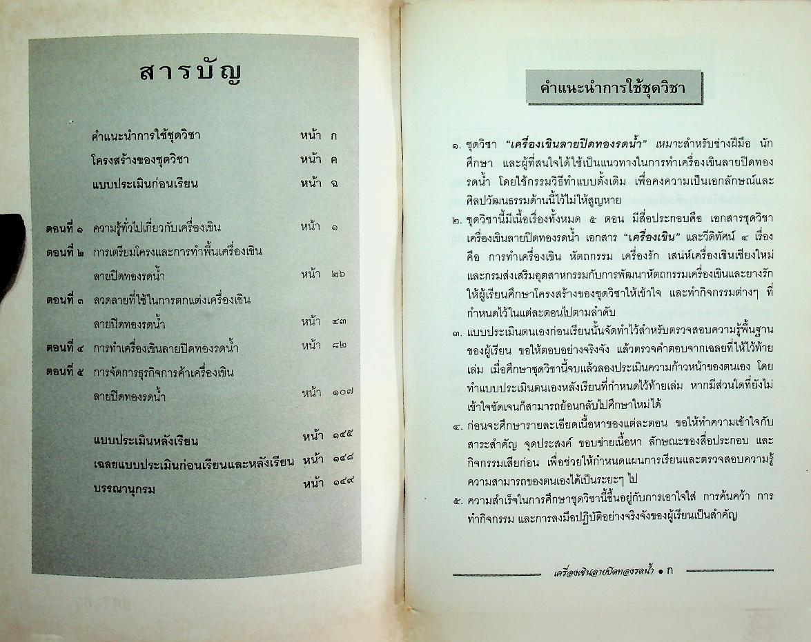 ชุดวิชา เครื่องเขินลายปิดทองรดน้ำ หมวดศิลปหัตถกรรม