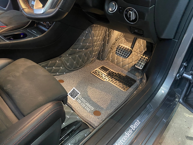 พรมปูพื้นรถยนต์ Benz CLA250 W117 สีเทาด้ายเทา +ไวนิลเทา