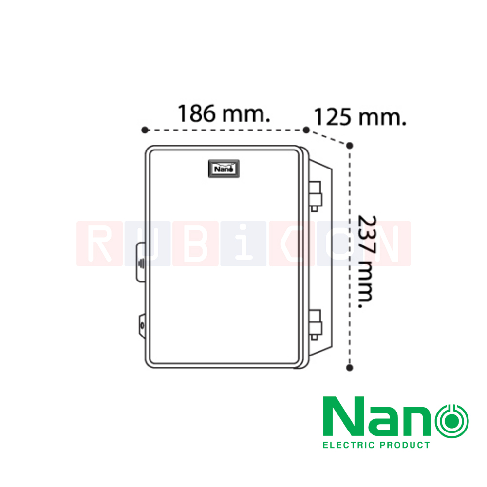 NANO-22W ตู้พลาสติกฝาทึบ ขนาด 8.5x9.5x5.5 นิ้ว (186 x 237 x 125 mm) สีขาว