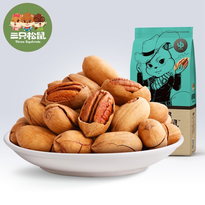 ถั่วพีแคนอบทั้งเปลือก ตรากระรอก 三只松鼠 (160 g)