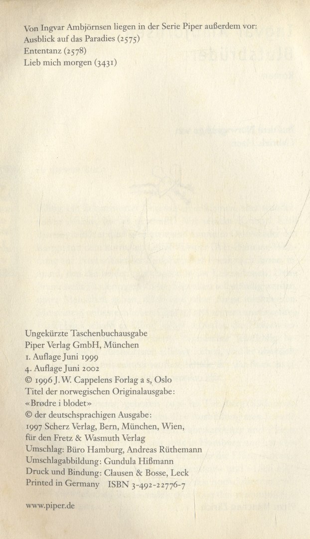 Ingvar Ambjörnsen Blutsbruder (ฉบับภาษาสวีเดน)