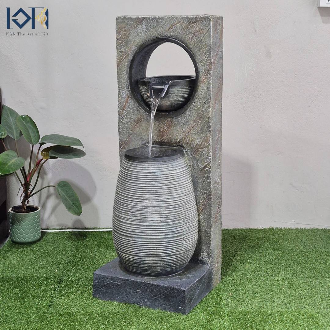 น้ำพุตั้งพื้นแต่งบ้าน รหัส2212 อ่างน้ำล้นน้ำตกจำลองวางหน้าบ้านจัดสวน น้ำพุุเสริมฮวงจุ้ยบ้านสิริมงคล ของขวัญ