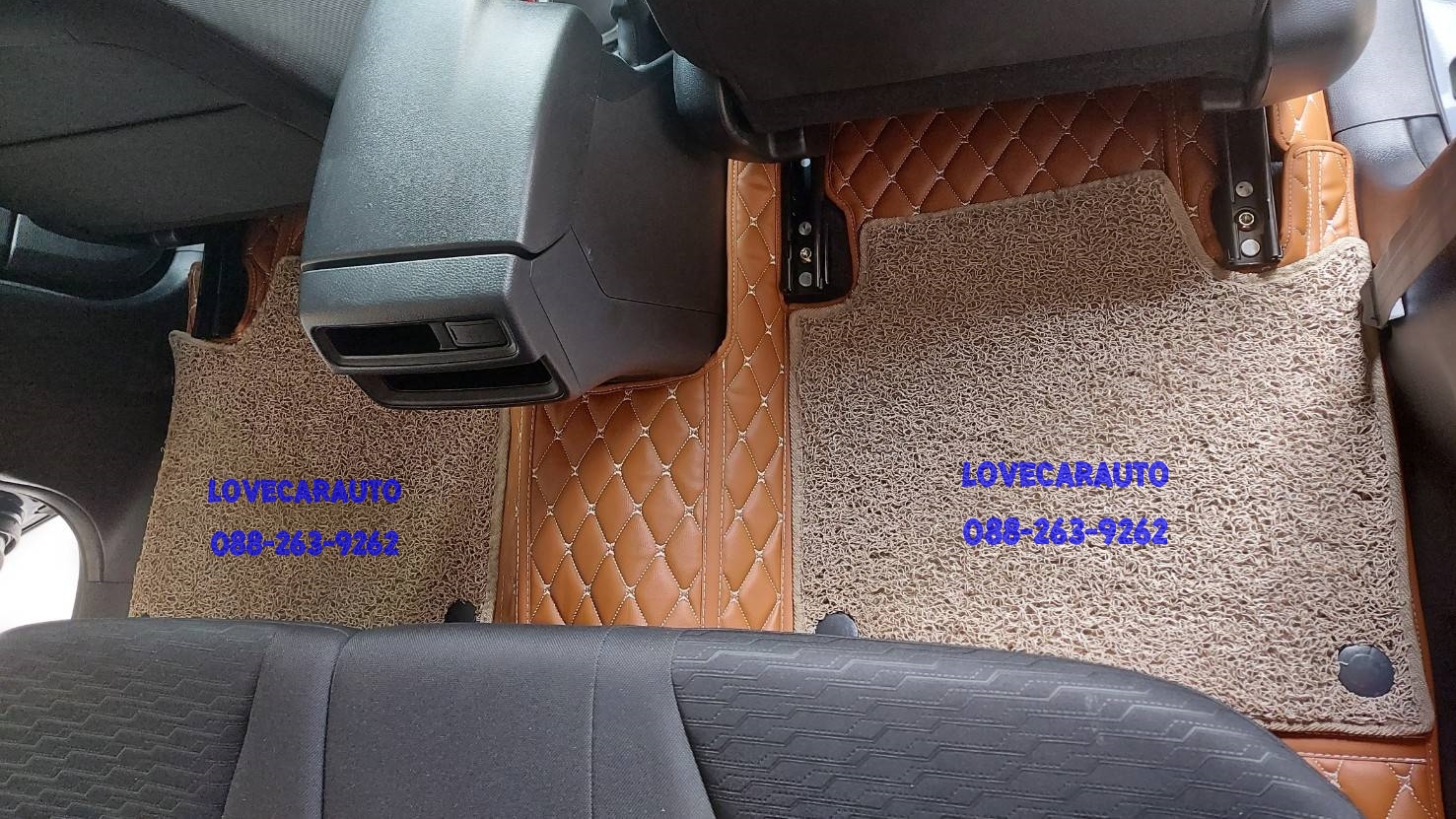 พรมรถยนต์ 7D Isuzu Dmax 4Door 2022 สีน้ำตาลเข้ม +ไวนิลครีม