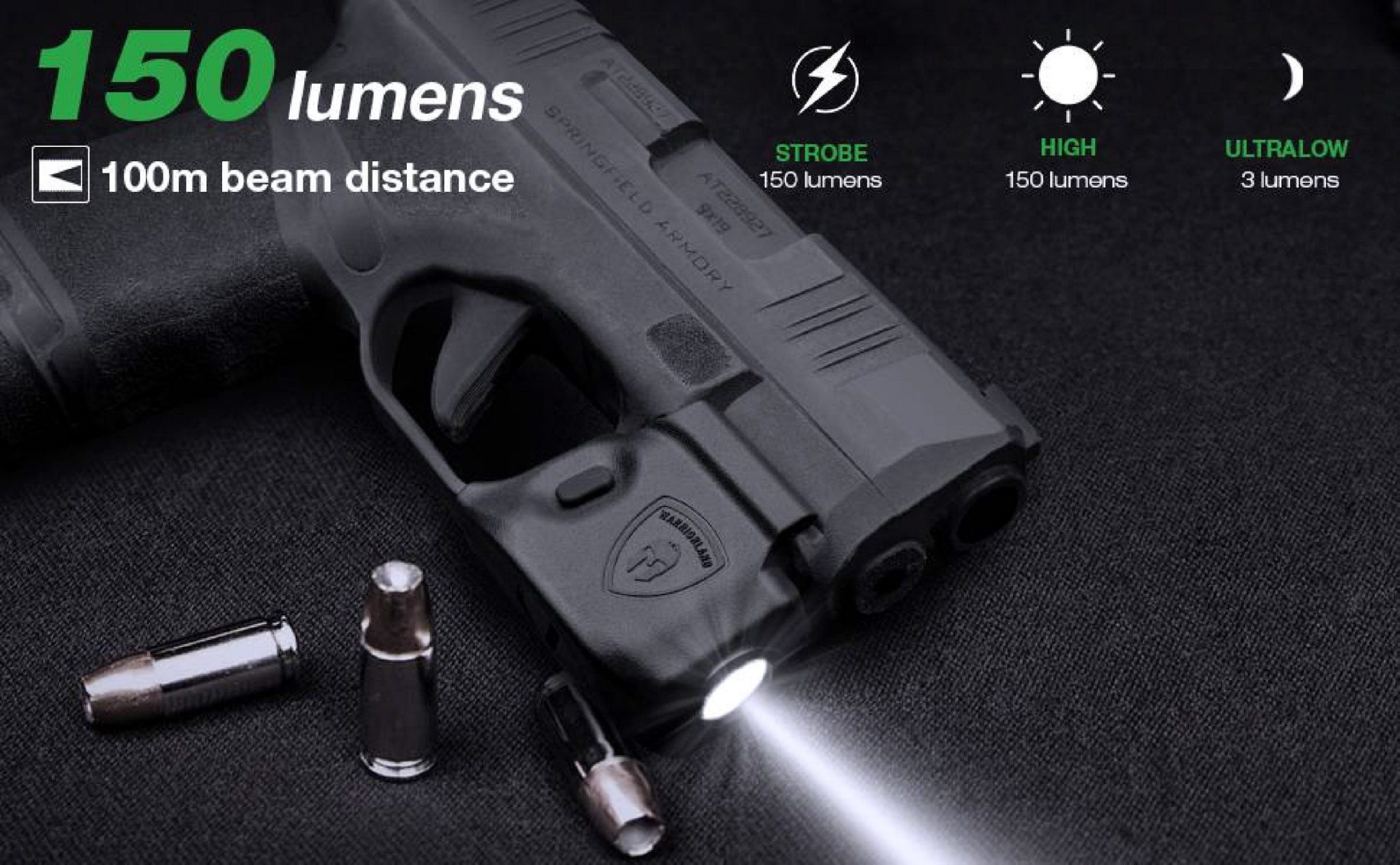 🇹🇭 1076 ไทยแลนด์ แทคติคอล ไฟฉาย Warriorland SL-1 + ซองพกใน Kydex (Springfield Hellcat)