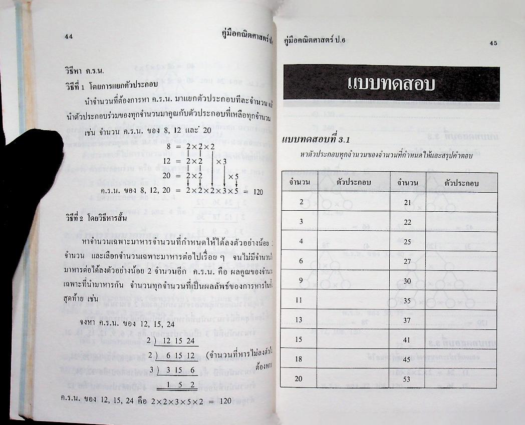 คู่มือ คณิตศาสตร์ ป.6