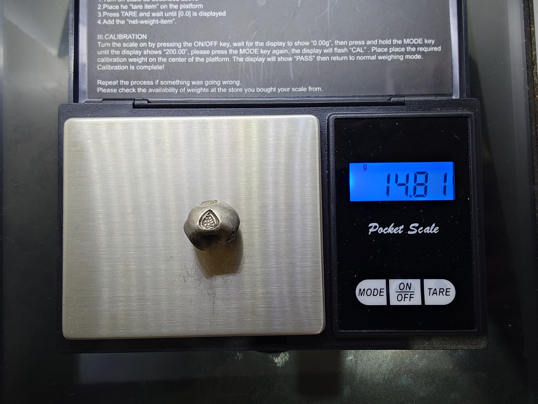 พดด้วง ขนาด 1 บาท สมัยกรุงศรีอยุธยา ตราราชวัตร 9 จุด สภาพสวย