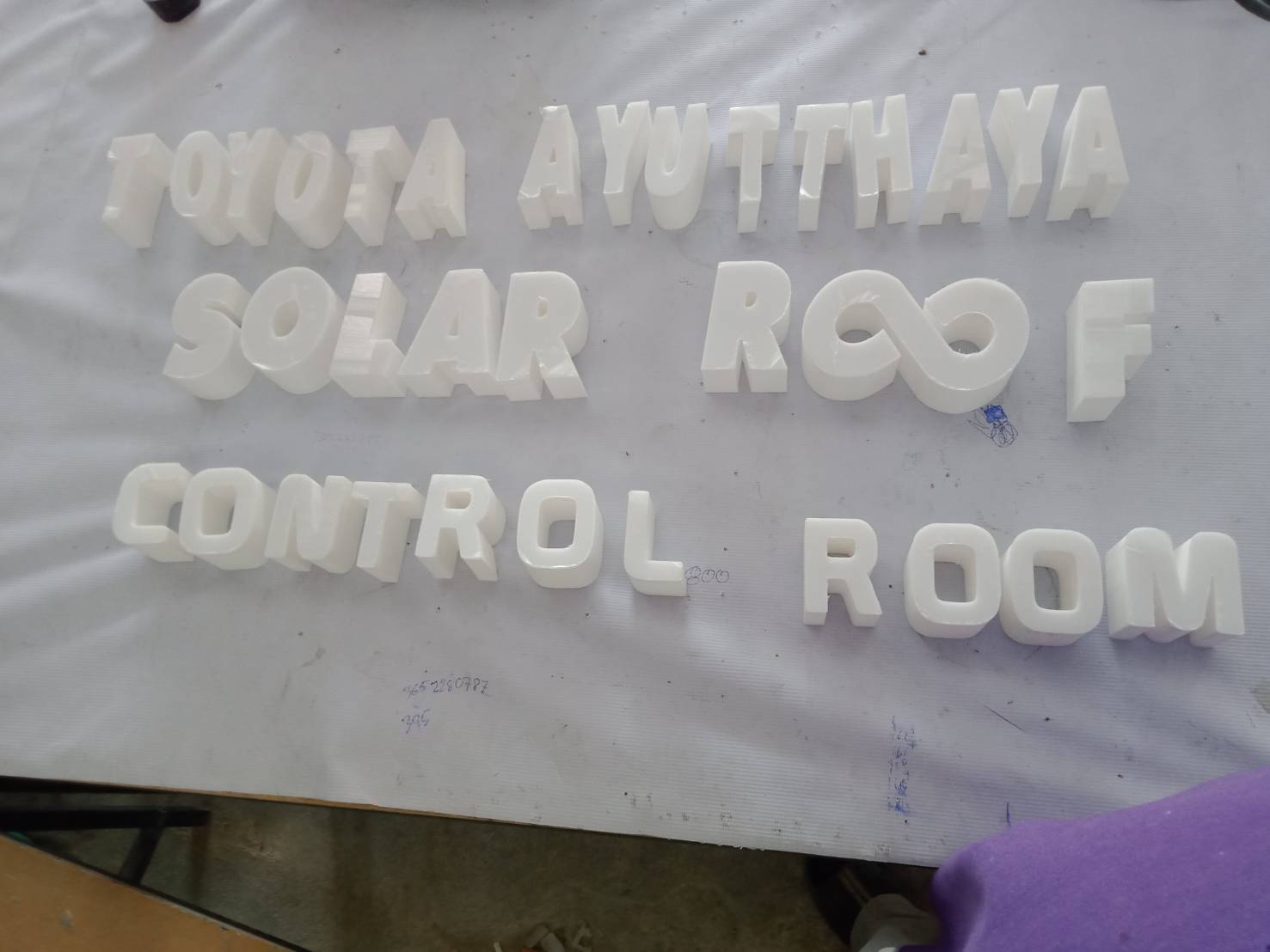 ป้ายตัวหนังสือพิมพ์จากเครื่อง3D งานTOYOTA AYUTHAYA