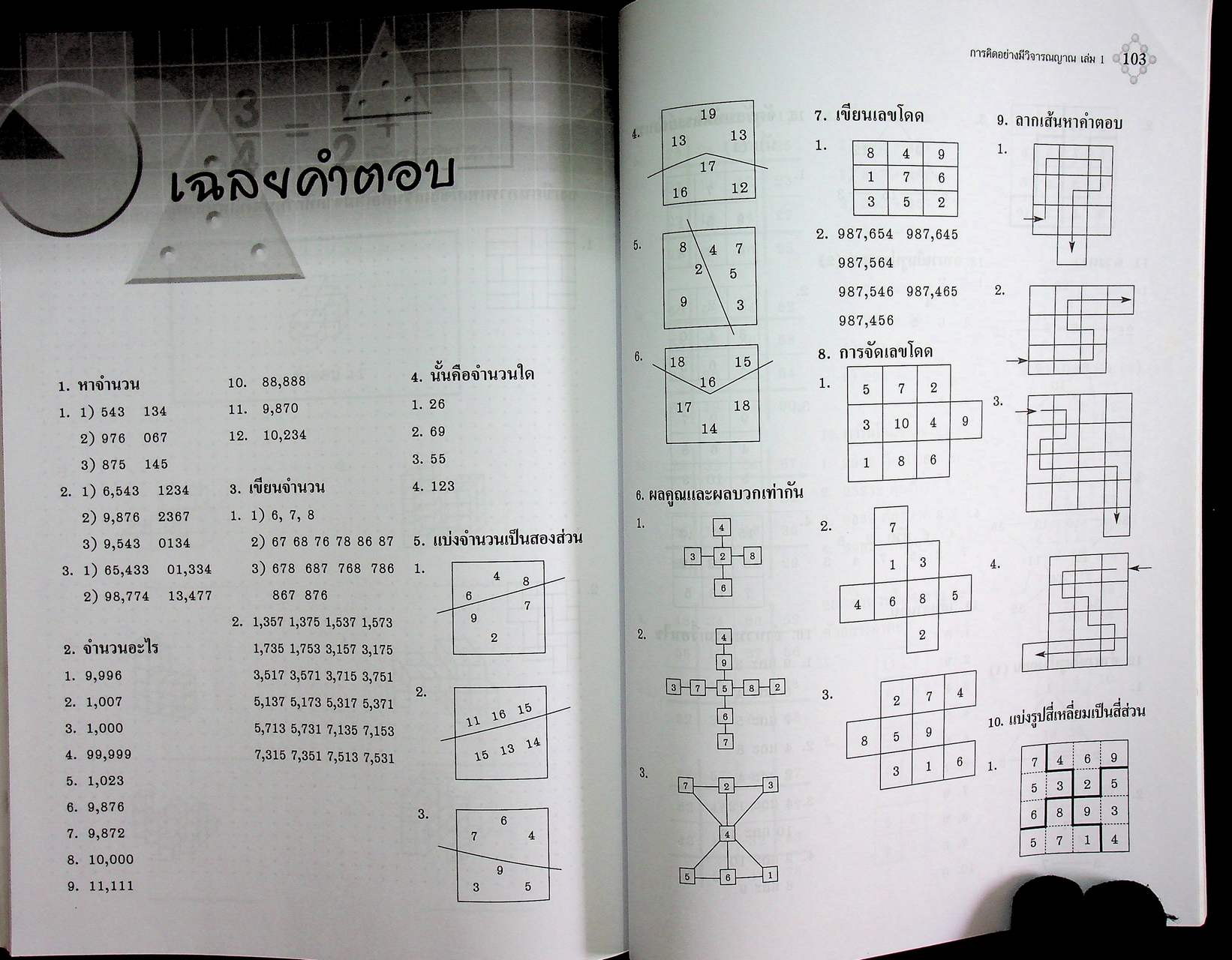 การพัฒนาเหตุผลทางคณิตศาสตร์ การคิดอย่างมีวิจารณญาณ ช่วงชั้นที่ 2 ชั้นประถมศึกษาปีที่ 4-6 เล่ม 1