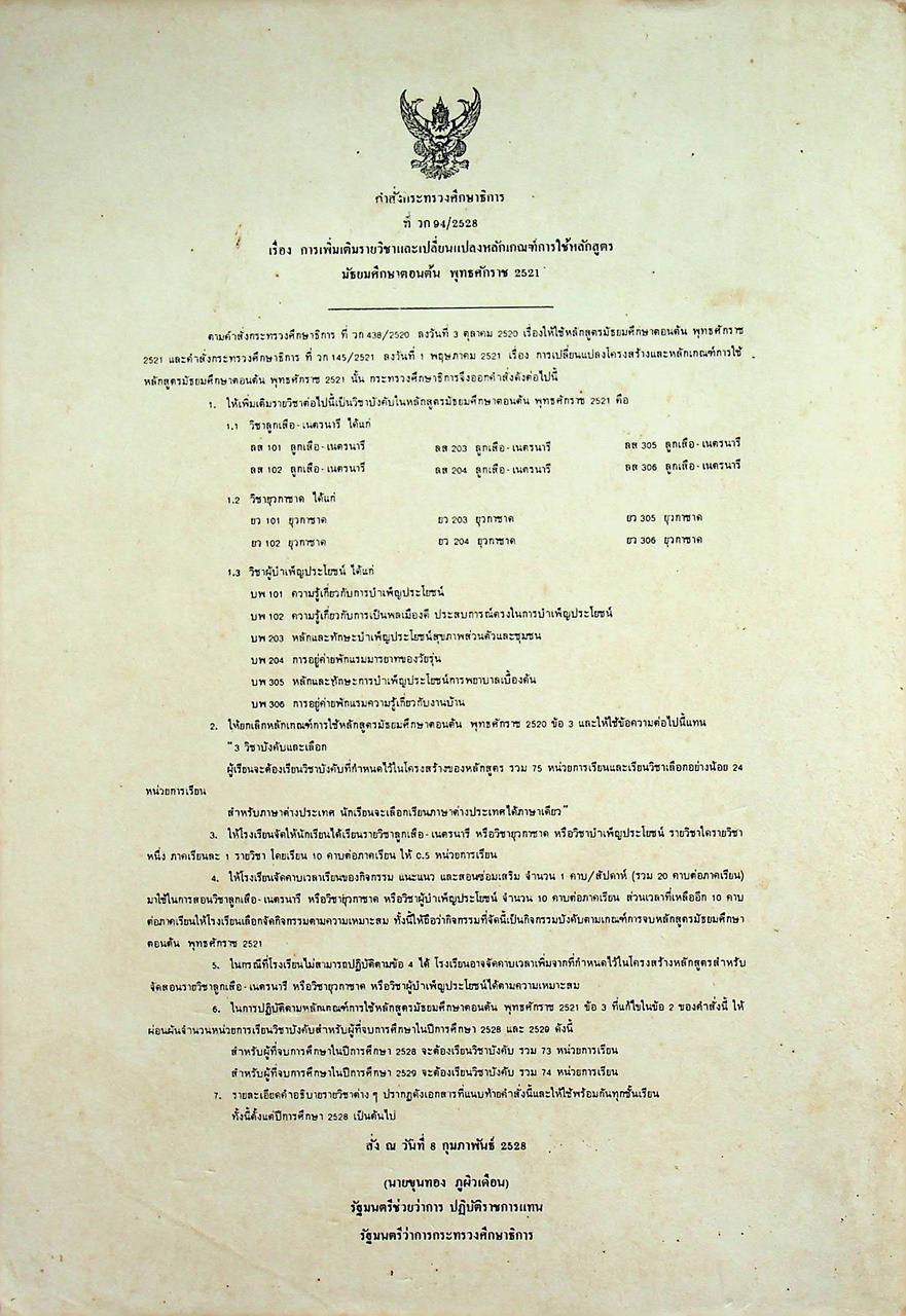 วิชาลูกเสือ-เนตรนารี ลส 101 - ลส 102 ชั้นมัธยมศึกษาปีที่ 1 (ม.1)