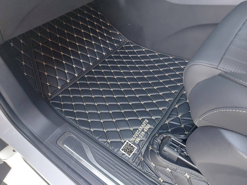 พรมปูพื้นรถยนต์ 6D MgMaxus9 สีดำด้ายทอง