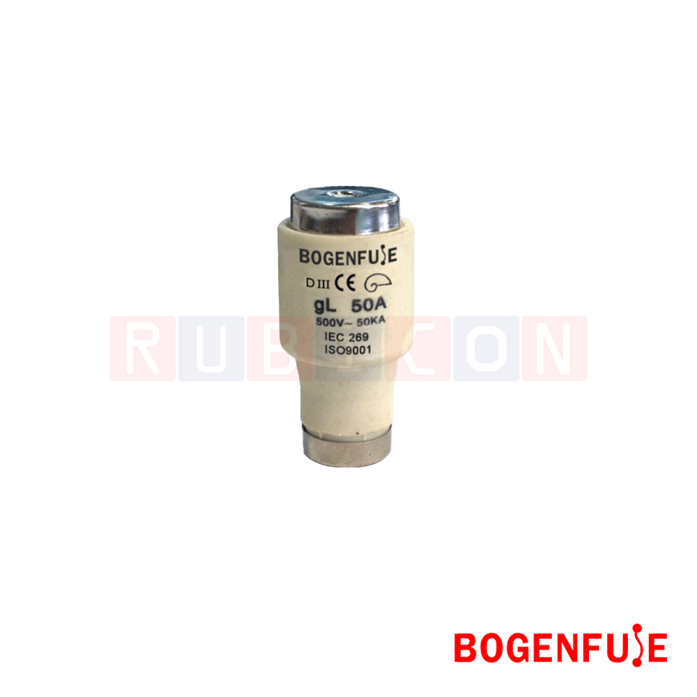 BOGENFUSE E33 63A ลูก ฟิวส์ DIII 500V gL-gG (DIAZED FUSE) ขนาด 27x50 mm.