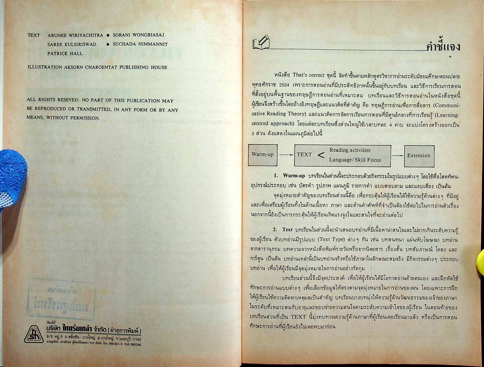 หนังสือเรียนภาษาอังกฤษ THAT'S CORRECT! 1 รายวิชา อ 031 - อ 032 ทักษะอ่าน 1-2 ระดับมัธยมศึกษาตอนปลาย