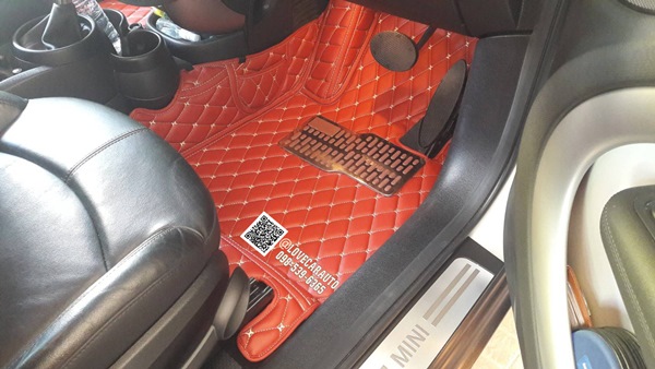 พรม6D Mini Countryman สีแดงไวน์