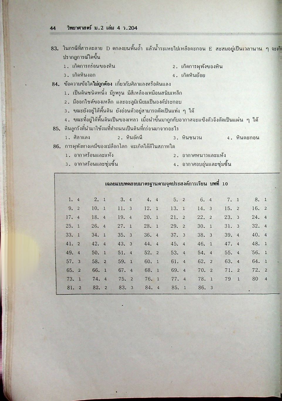 คู่มือเตรียมสอบ วิทยาศาสตร์ ม.2 เล่ม 4 ว.204