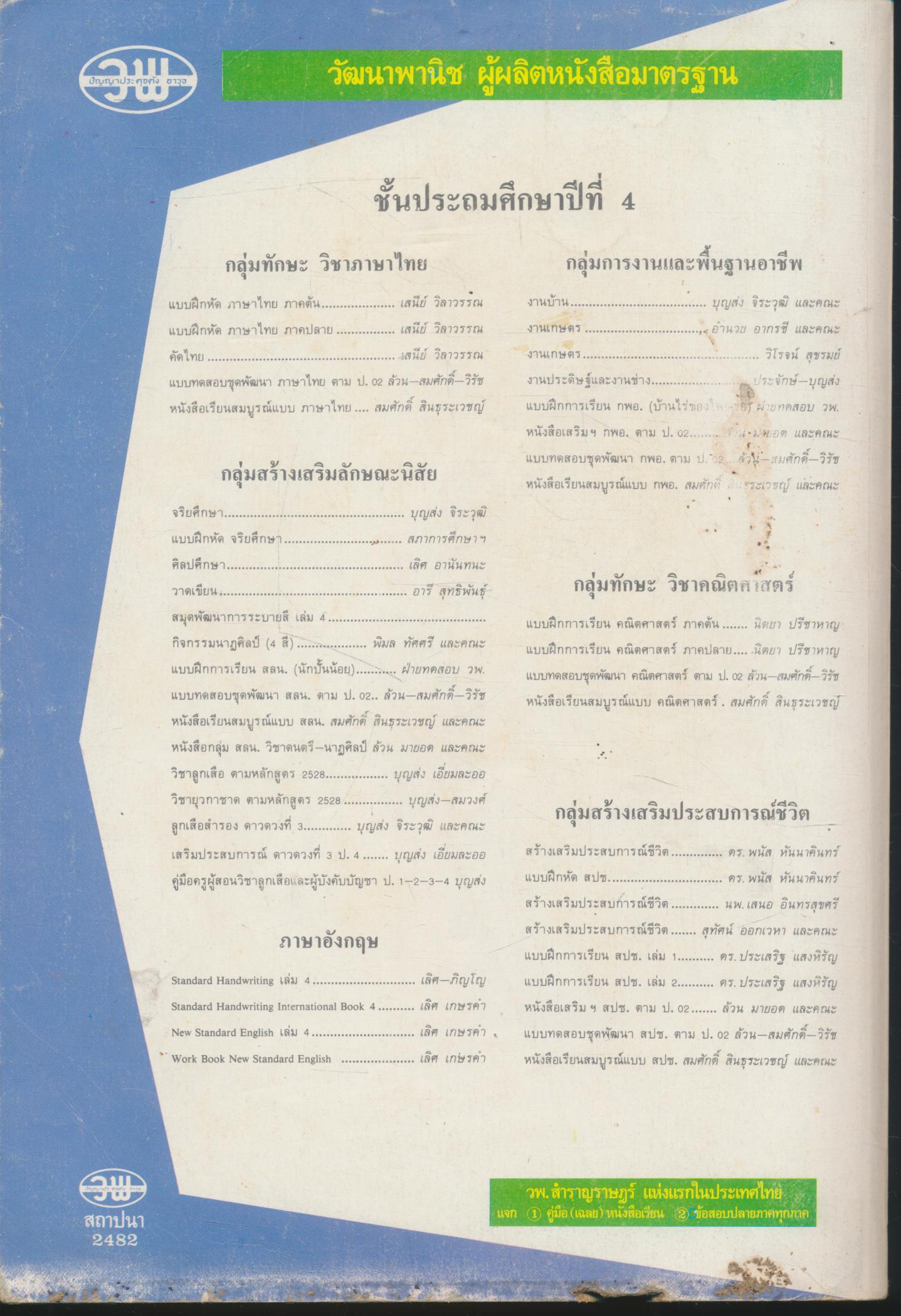 หนังสือเรียนสมบูรณ์แบบ สลน. ชั้นประถมศึกษาปีที่ 4