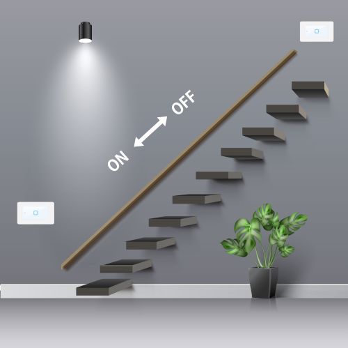 Smarthome wifi smart switch 2 way(3way) สวิชต์สัมผัสต่อไวไฟ ควบคุมการใช้งานผ่านมือถือ(สีขาว) เชื่อมต่อแอพ Smartlife tuy