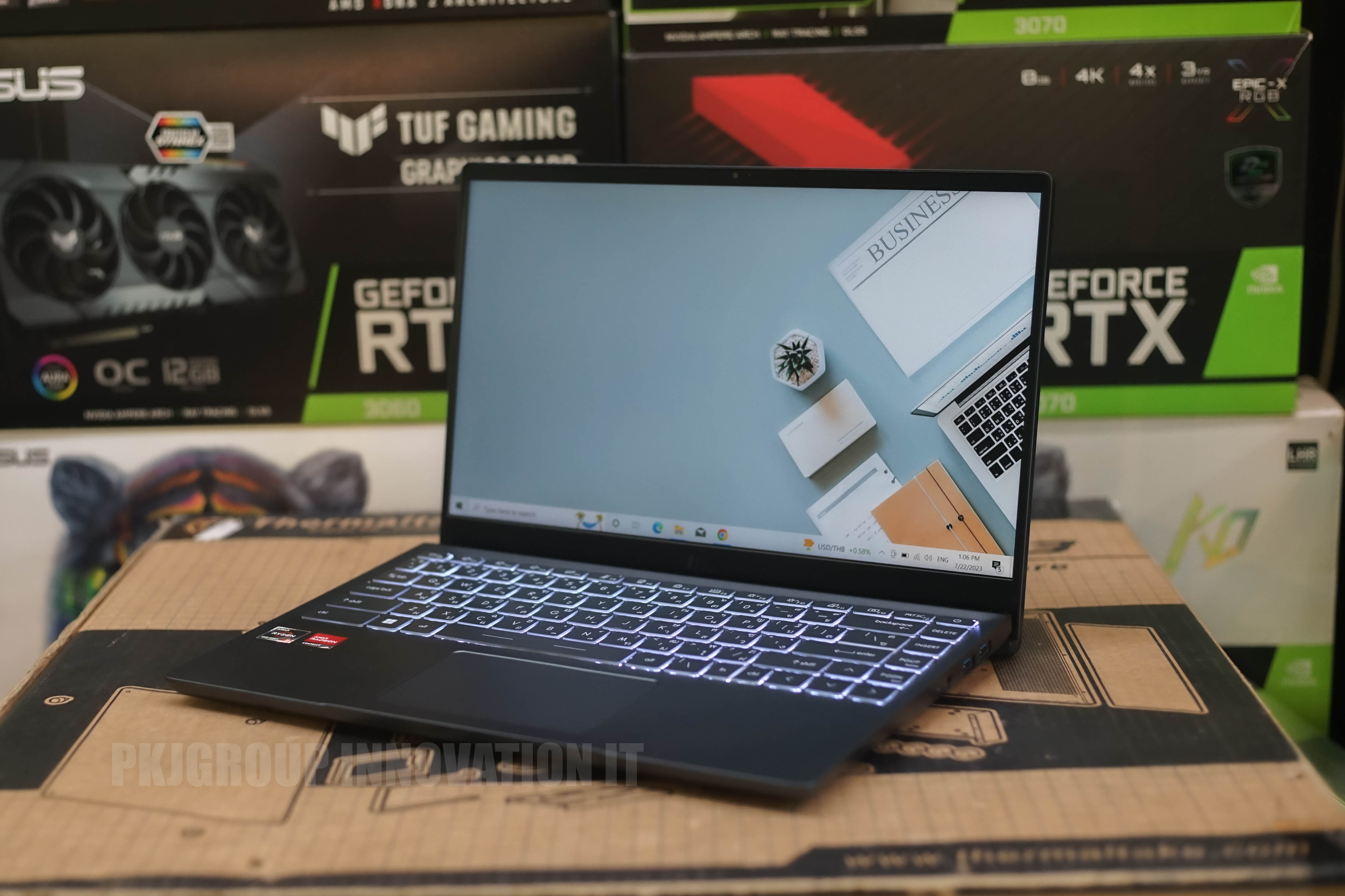 โน๊ตบุ๊คทำงานมือสอง MSI Modern 14 B5M-235TH R5 5500U RAM 8 GB SSD 512GB RX Vega 7 Adapterตัวเทียบ