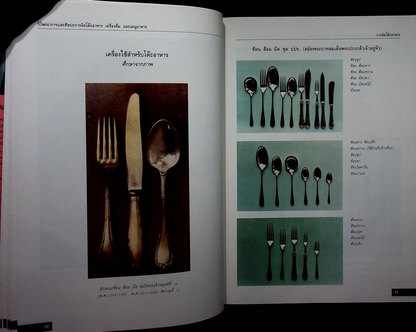 วิวัฒนาการและศิลปะ การจัดโต๊ะอาหาร เครื่องดื่ม และเมนูอาหาร