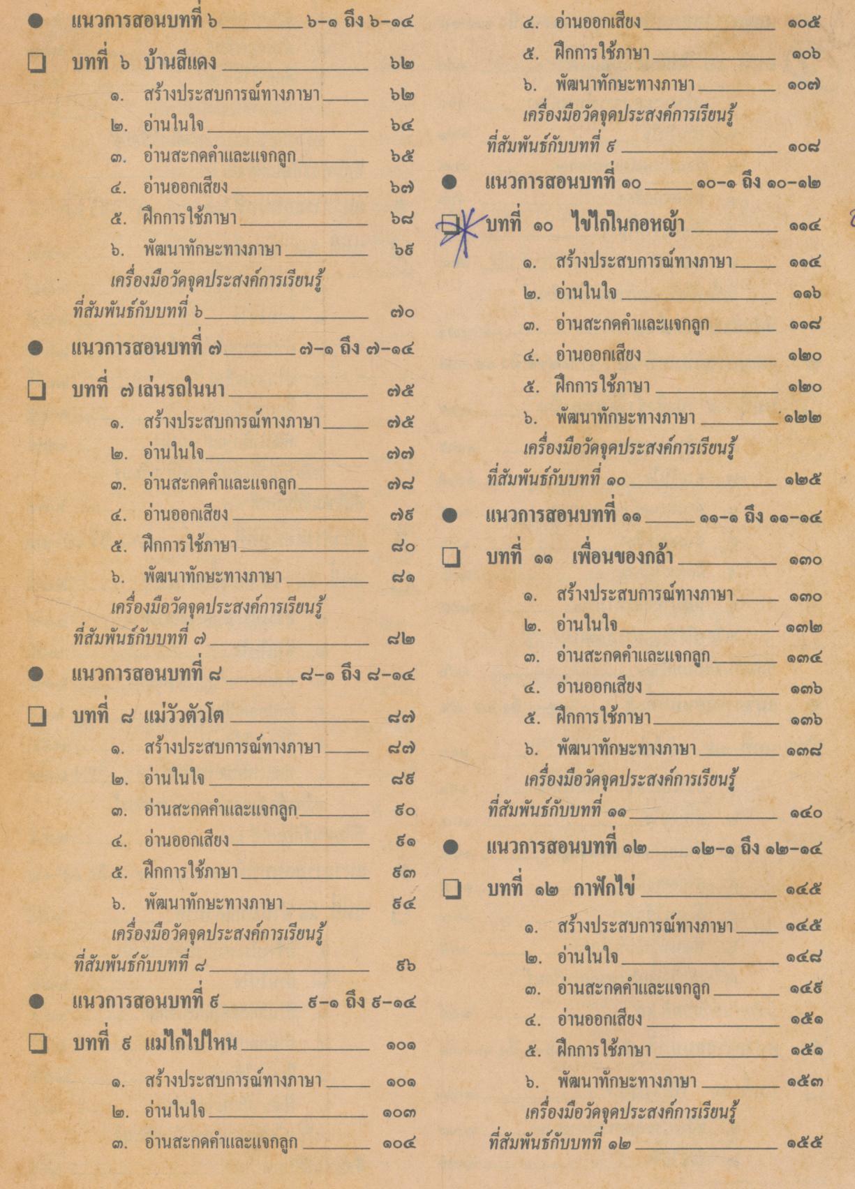 คู่มือครู ภาษาไทย ชั้นประถมศึกษาปีที่ ๑