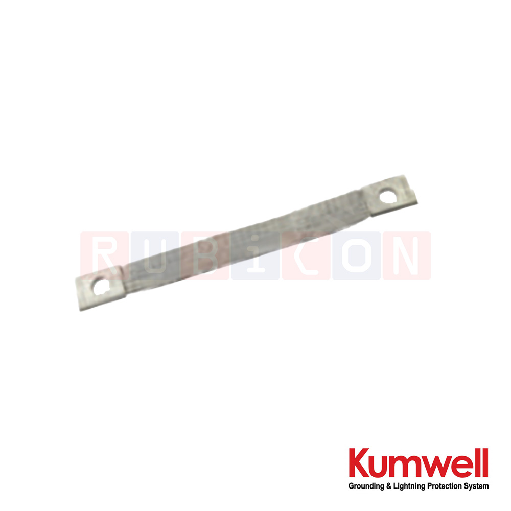 KUMWELL LZFCB สายถักทองแดงชุบดีบุก สายถักหุ้มสายไฟ สายกราวนด์ถัก สำเร็จรูป (1 รู) (Copper Braid with Tinned (1 Hole) ) Amp Rating 200 A