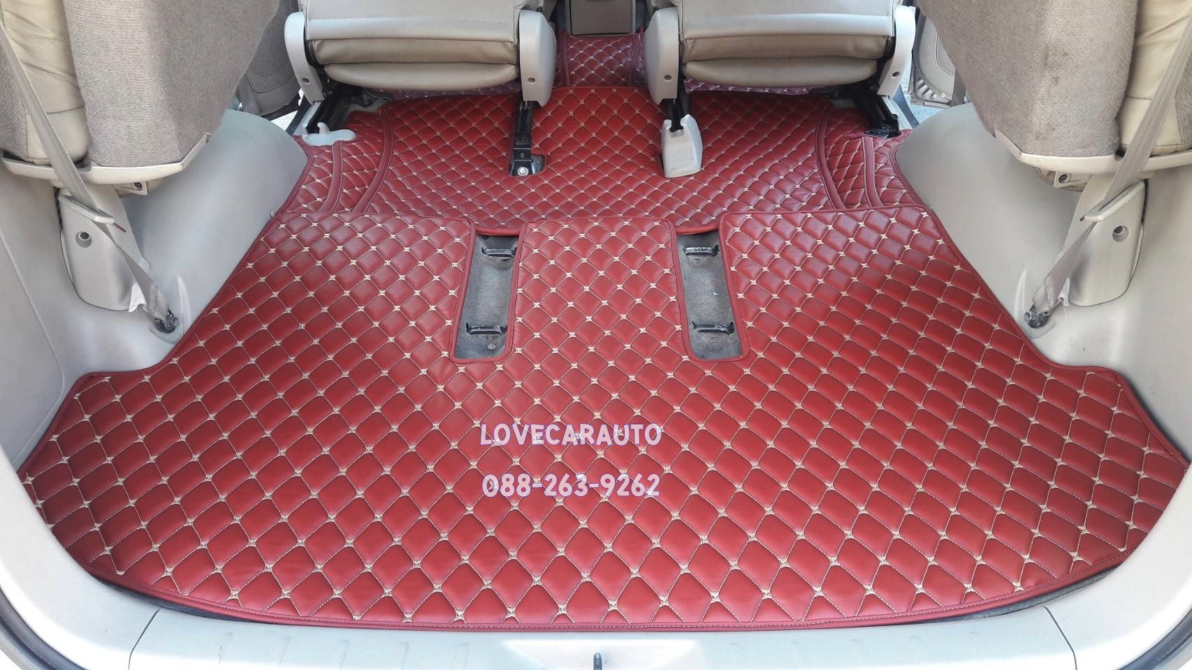 พรมปูพื้นรถยนต์ 6D Toyota Innova สีแดงไวน์ เข้ารูป เต็มคัน