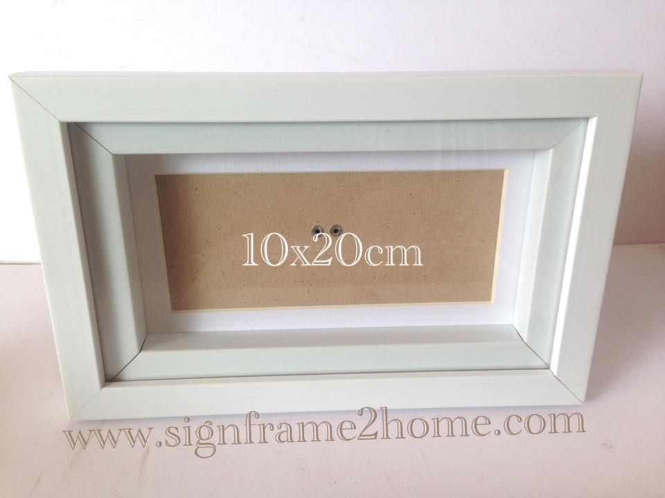 กรอบทรงลึกสีขาว 2 ชั้น พร้อมเสริมโฟโต้เม้า ขนาด10x20cm