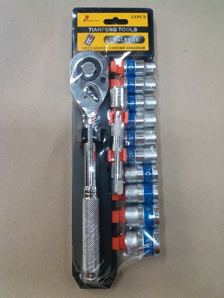 รหัสสินค้า 114 ชุดบล็อก 4 หุน 1/2 บล็อกชุด12 ชิ้น SOCKET TIANFENG TOOLS สินค้ามาตรฐานเยอรมัน เหล็กคุณภาพดี แข็งแรง ทนทาน