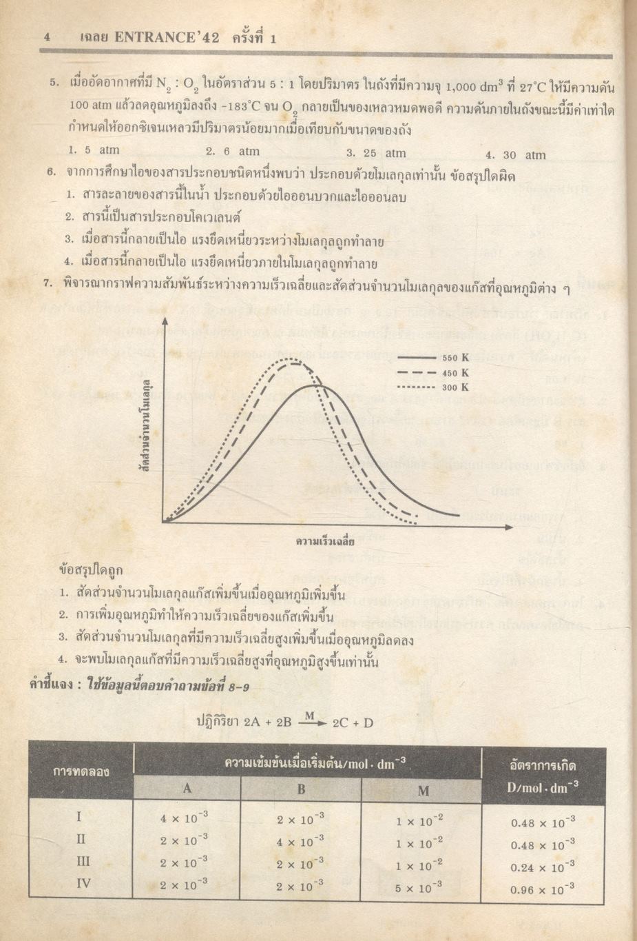เฉลยข้อสอบเข้ามหาวิทยาลัย ENTRANCE ระบบใหม่ รวม 14 ครั้ง เคมี