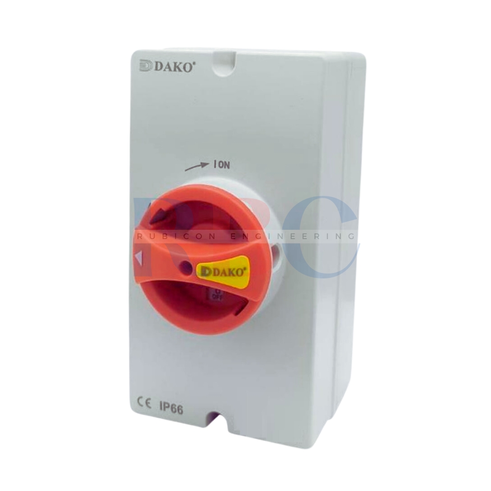 "DAKO" DKPD32-A4-SH4 32A IP20 สวิทช์ลูกบิดกันน้ำ (ติดลอย) สวิทช์ ตัด-ต่อ ไฟกระแสตรง ( DC Switch Disconnect )