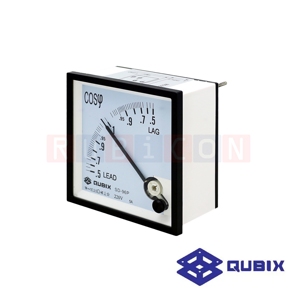 QUBIX SD-96P 1P CLASS2.5 (INPUT220V) พาเนลมิเตอร์แบบอนาล็อก มิเตอร์วัด เพาเวอร์ แฟคเตแร์ ANALOG PANEL METER SD SERIES 96X96 MM. (POWER FACTOR METER)