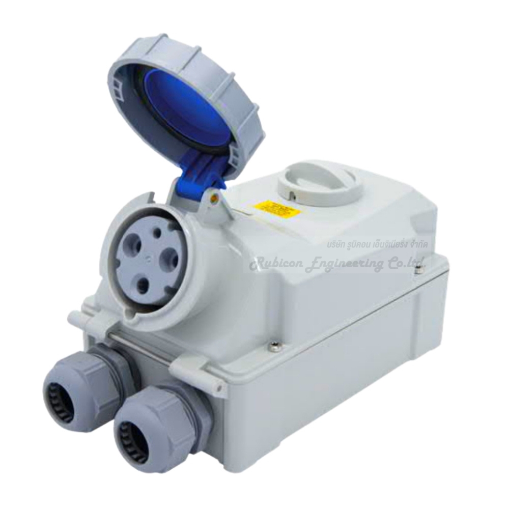 DAKO Plug เต้ารับพร้อมสวิทช์ล็อคกันน้ำ HTPZ 21331 (2P+E) 63A IP67 (SWITCHED & INTERLOCKED SOCKETS IP67)