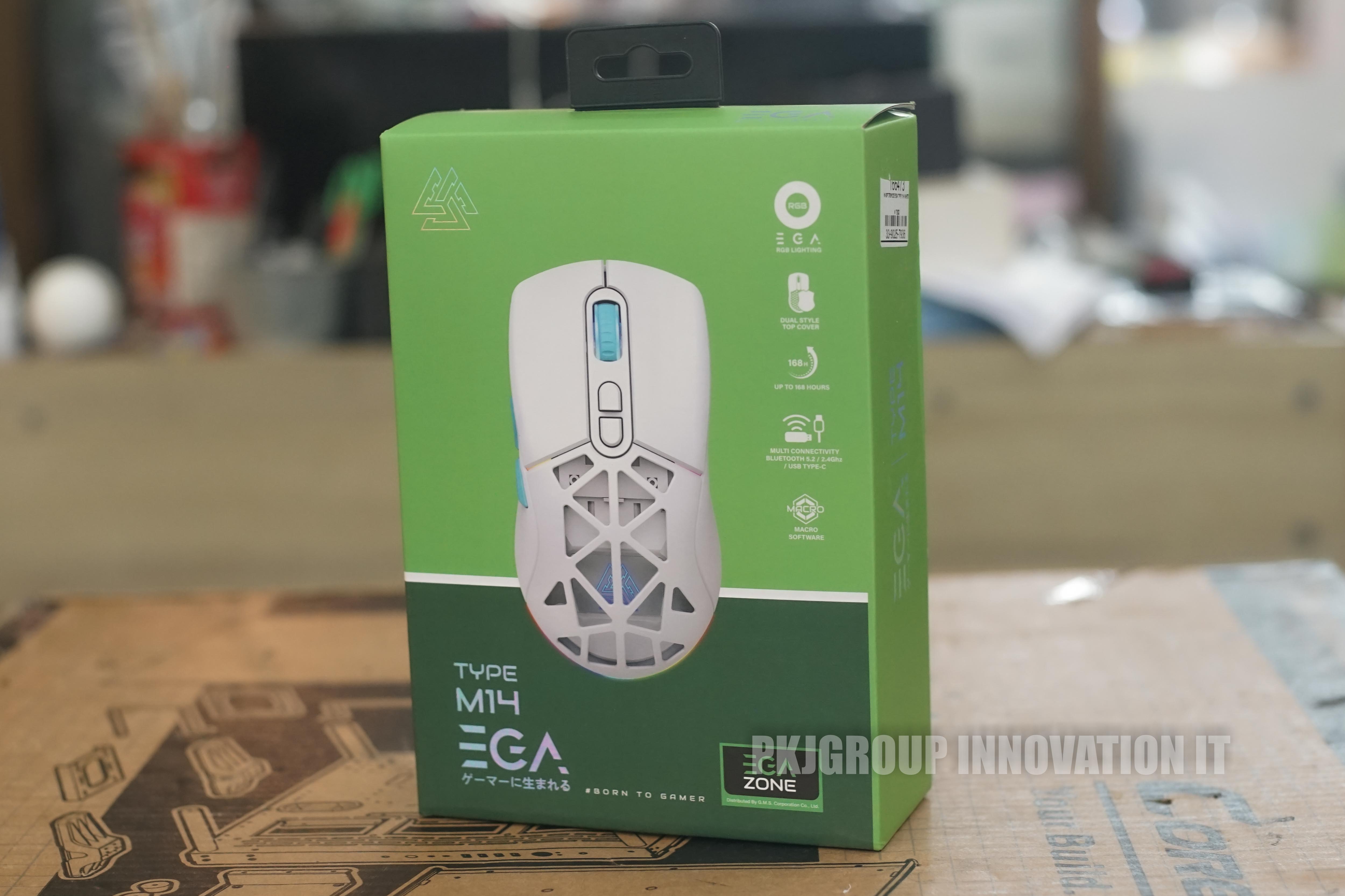 เมาส์เล่นเกมของใหม่ EGA Type M14 สีขาวสวยๆ Tri-Mode ใช้ได้ทั้งสาย Bluetooth Wireless
