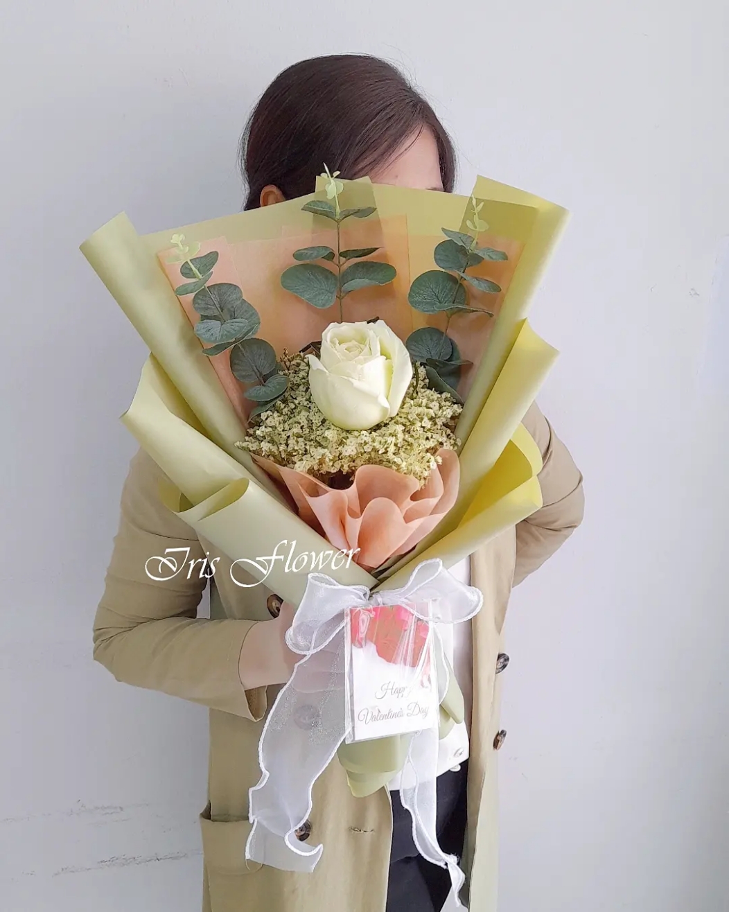 ช่อดอกกุหลาบ 1 ดอก (เขียว)